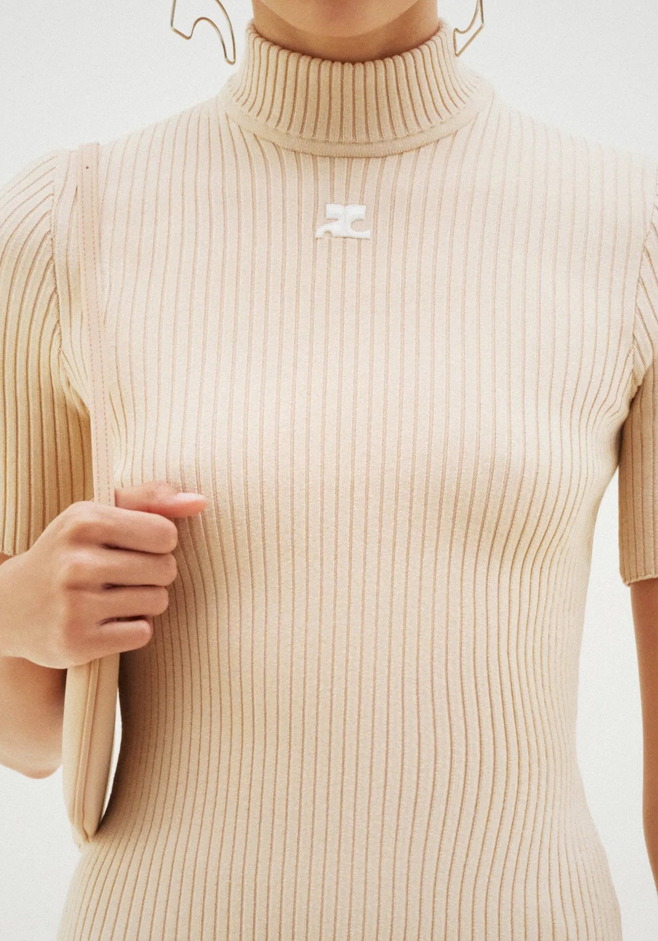 Reedition Short Sleeves Rib Knit Sweater