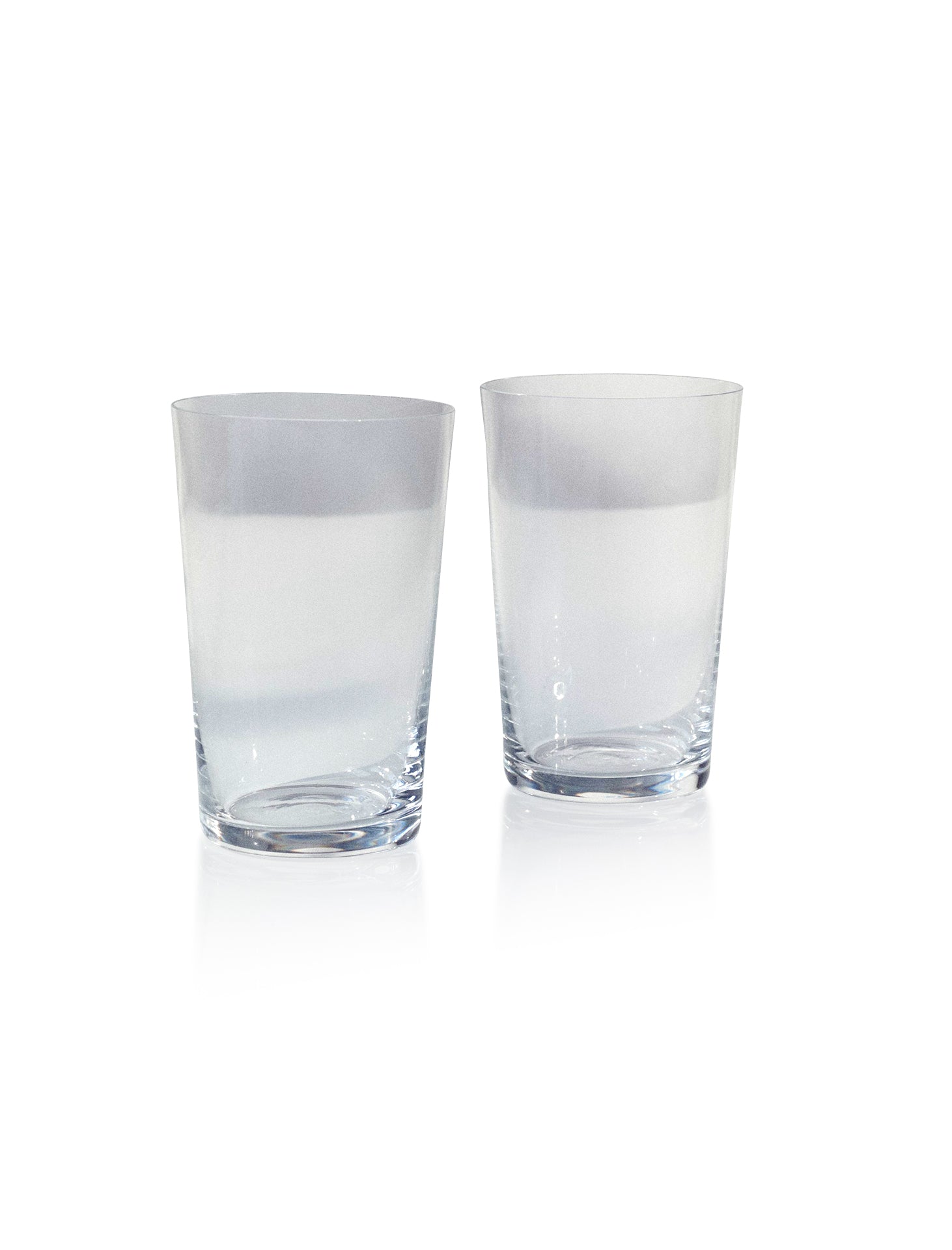 Set of 2 Deborah Ehrlich Simple Crystal Water Glasses, Hand Blown