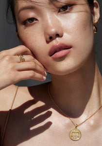 Libra Zodiac, 18K Yellow Gold Pendant Neckalce