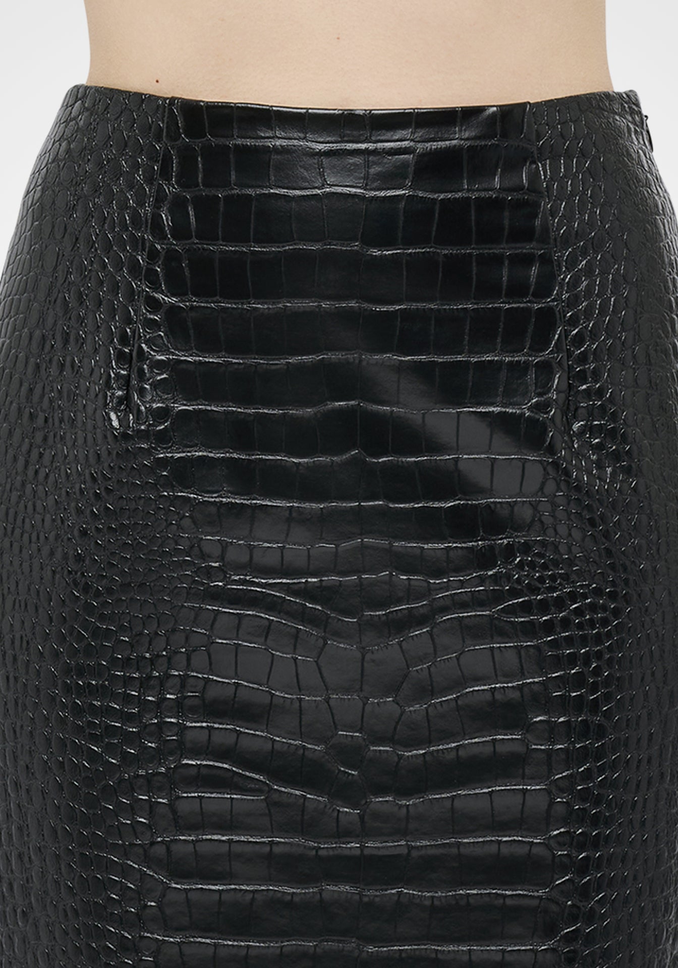 Croc-Effect Pencil Skirt