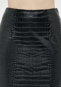 Croc-Effect Pencil Skirt