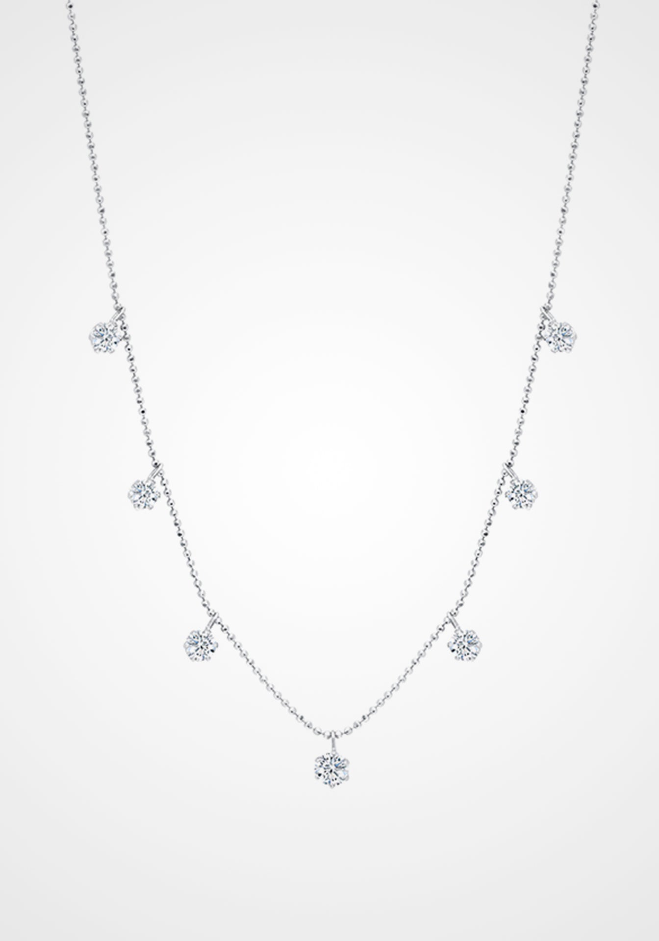 Medium Floating, 18K White Gold + Diamond Necklace