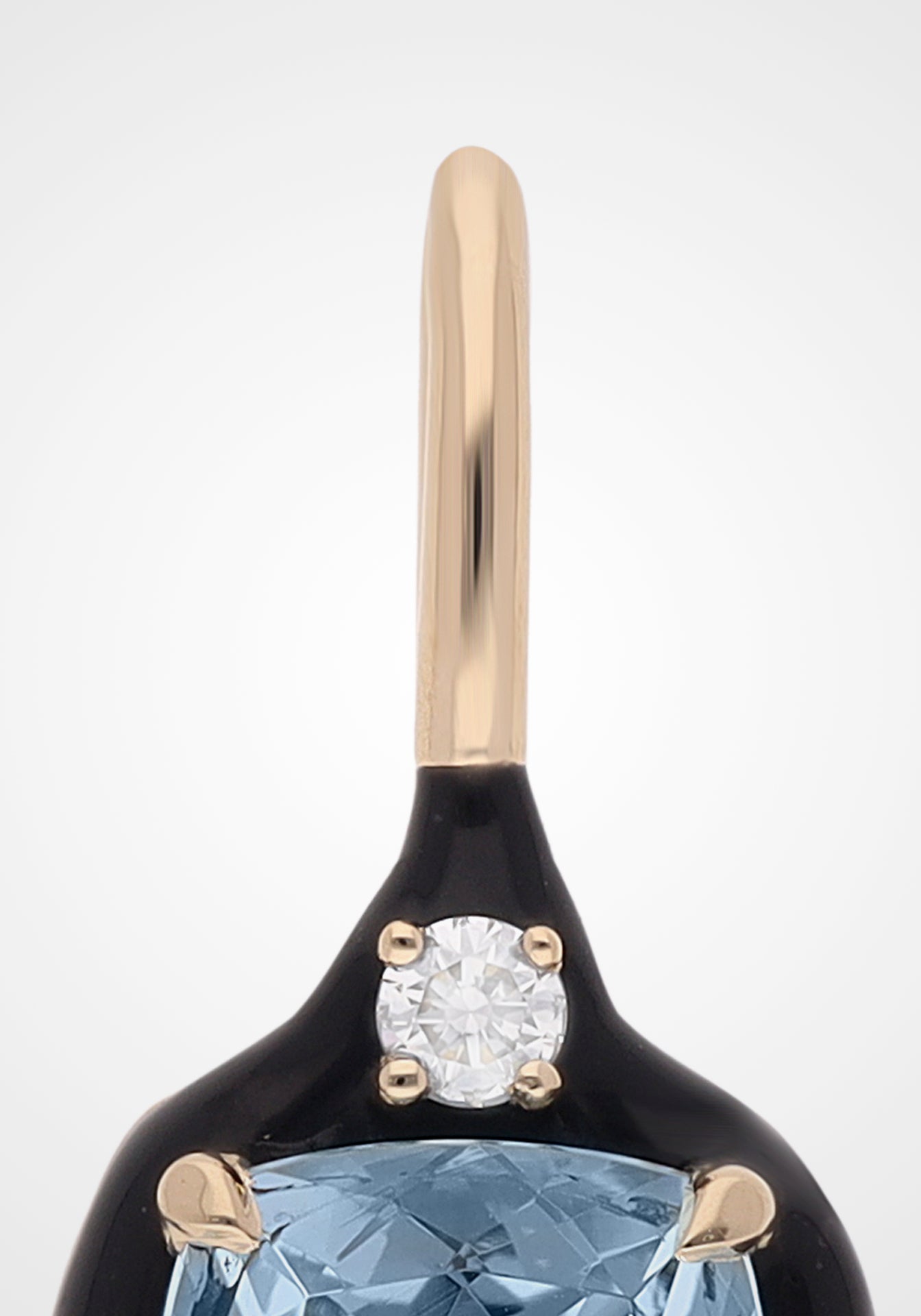 Aravali, 18K Yellow Gold, Aquamarine + Diamond Cushion Pendant