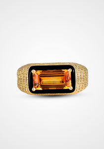 Aravali, 18K Yellow Gold + Citrine Baguette Ring