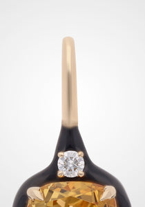 Aravali, 18K Yellow Gold + Citrine Cushion Pendant