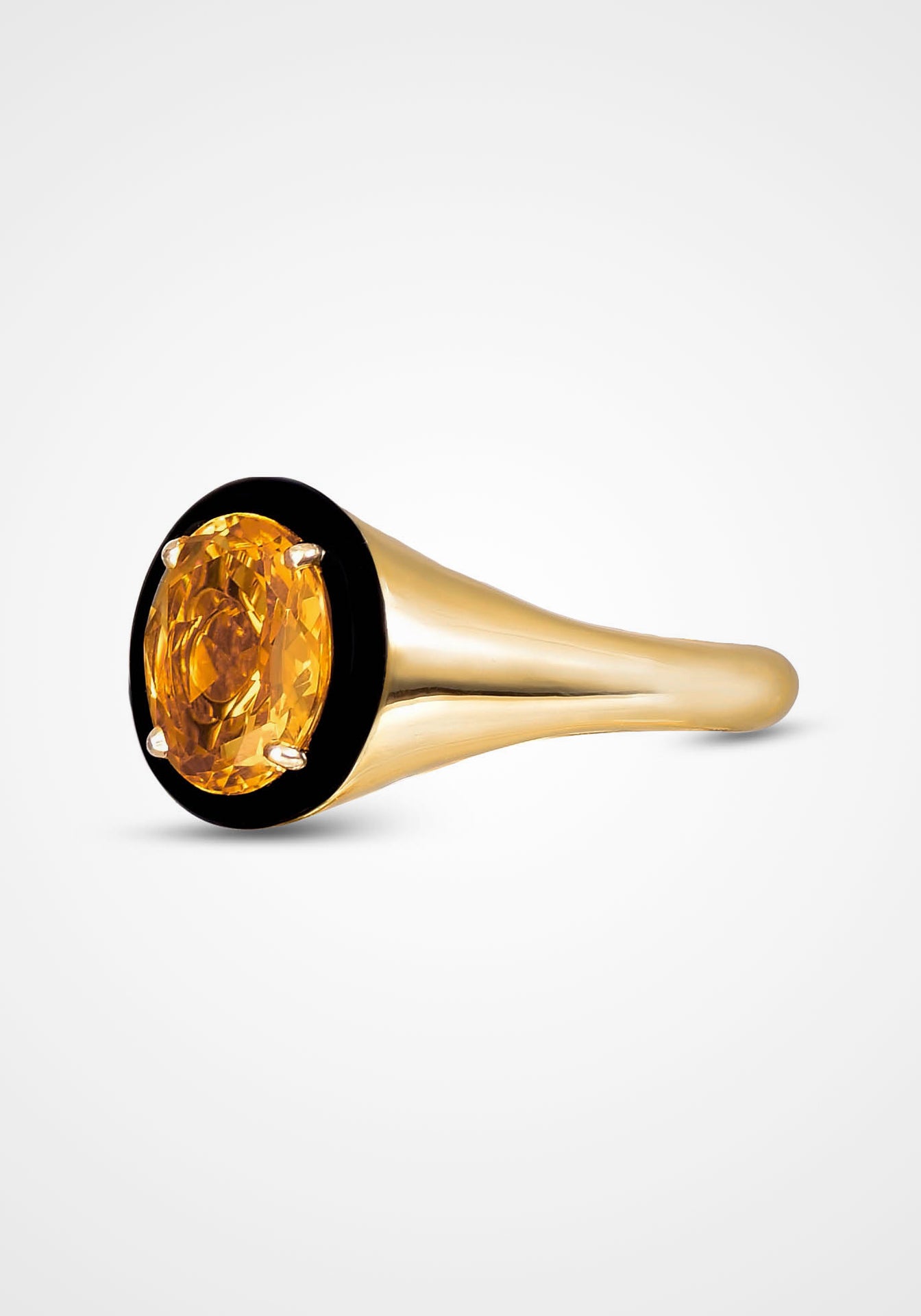 Aravali, 18K Yellow Gold + Citrine Oval Ring