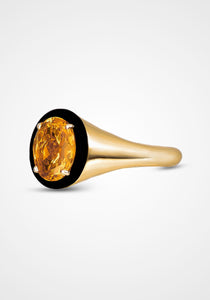 Aravali, 18K Yellow Gold + Citrine Oval Ring