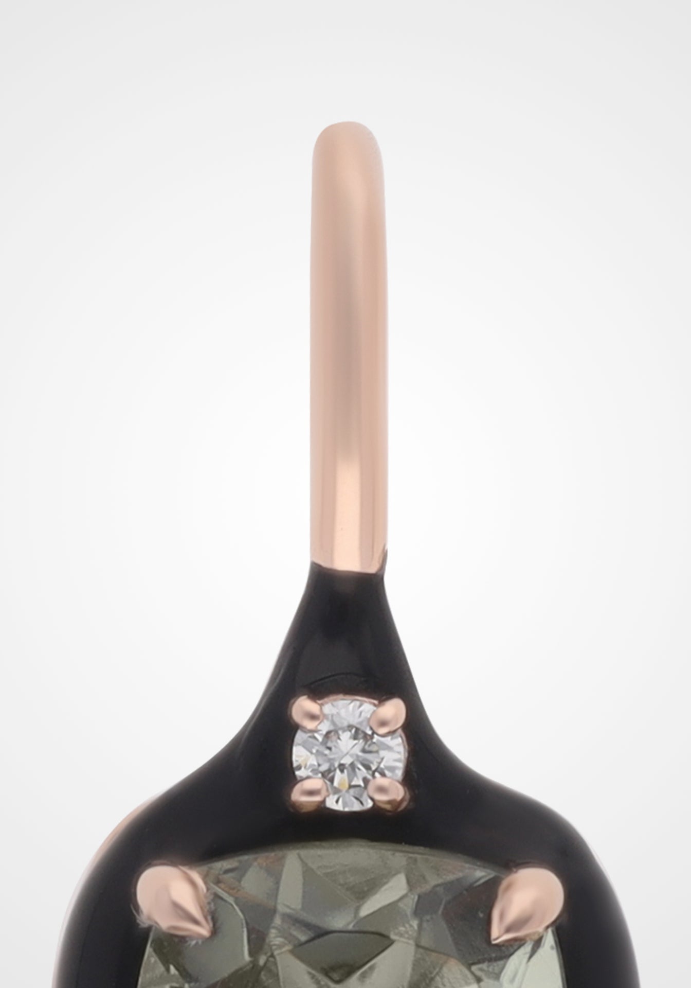 Aravali, 18K Rose Gold, Green Amethyst Cushion Pendant