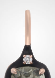 Aravali, 18K Rose Gold, Green Amethyst Cushion Pendant