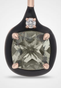 Aravali, 18K Rose Gold, Green Amethyst Cushion Pendant