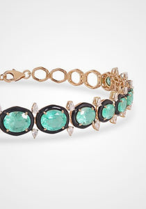 18K Yellow Gold + Colombian Emerald Choker