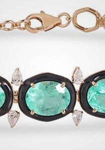 18K Yellow Gold + Colombian Emerald Choker