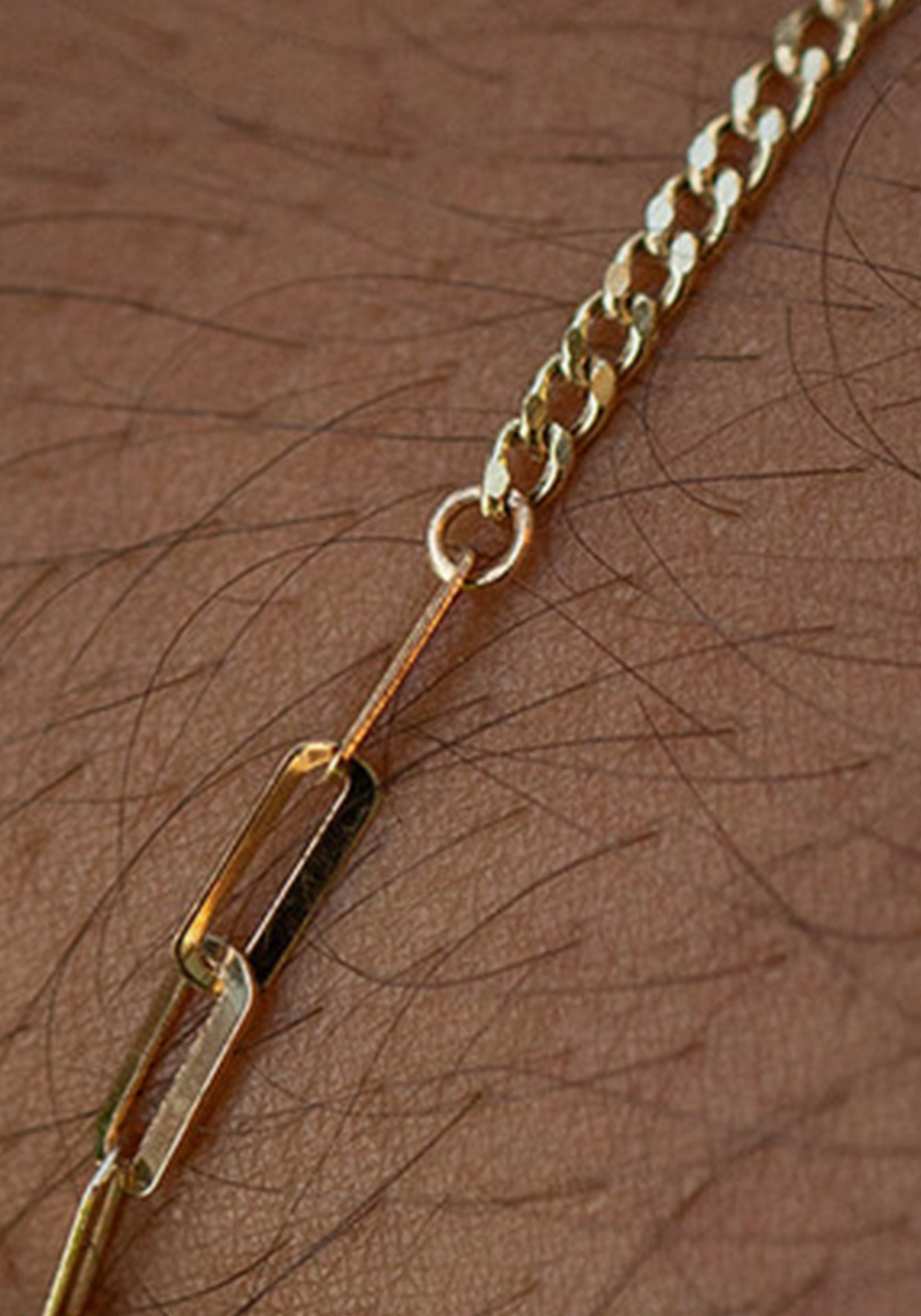 Dual Cuban Paper Clip, 18K Yellow Gold Bracelet