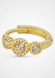 Scalloped, 14K Yellow Gold Huggies