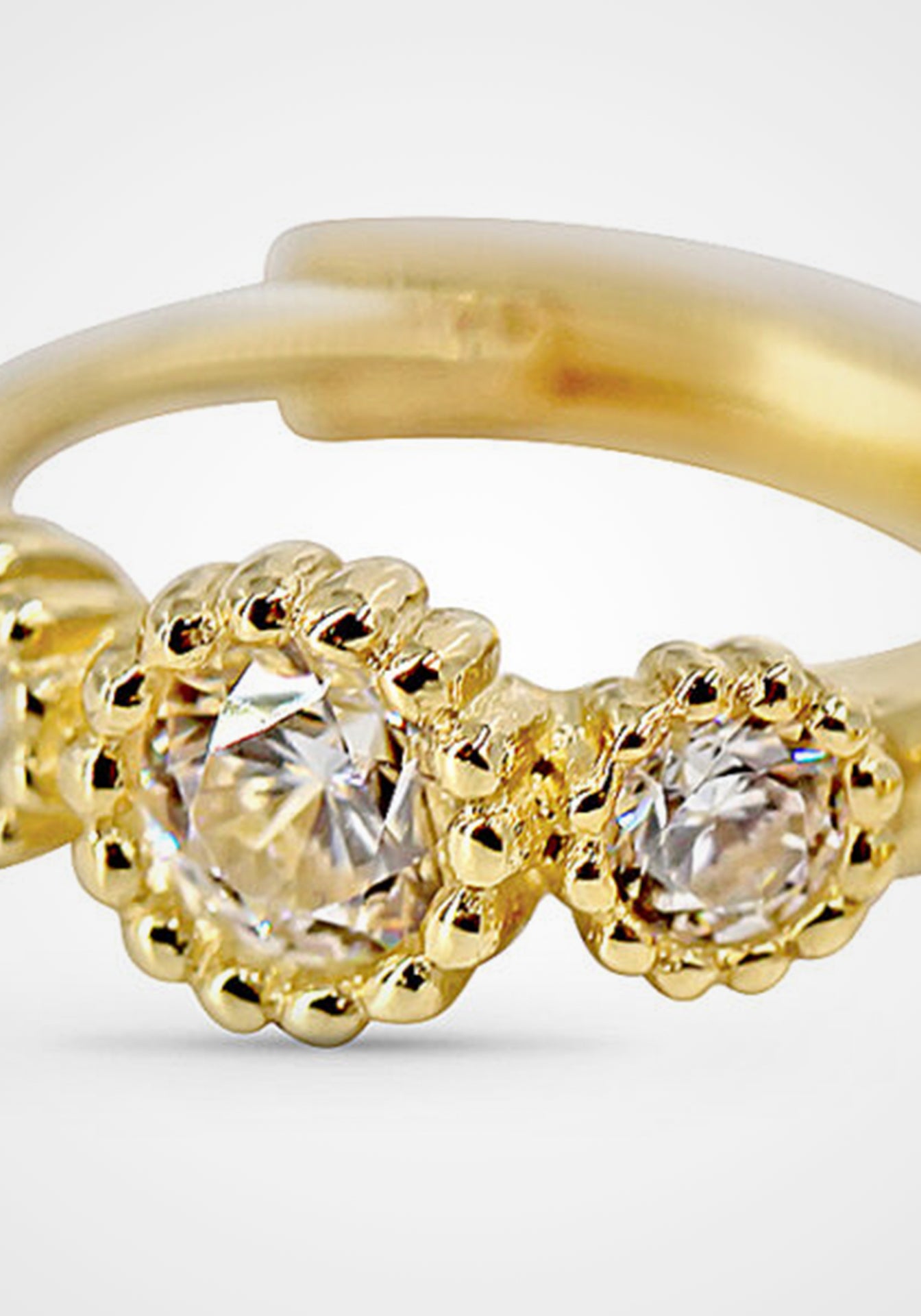 Scalloped, 14K Yellow Gold Huggies