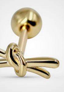 Bow Knot, 14K Yellow gold Stud Earrings