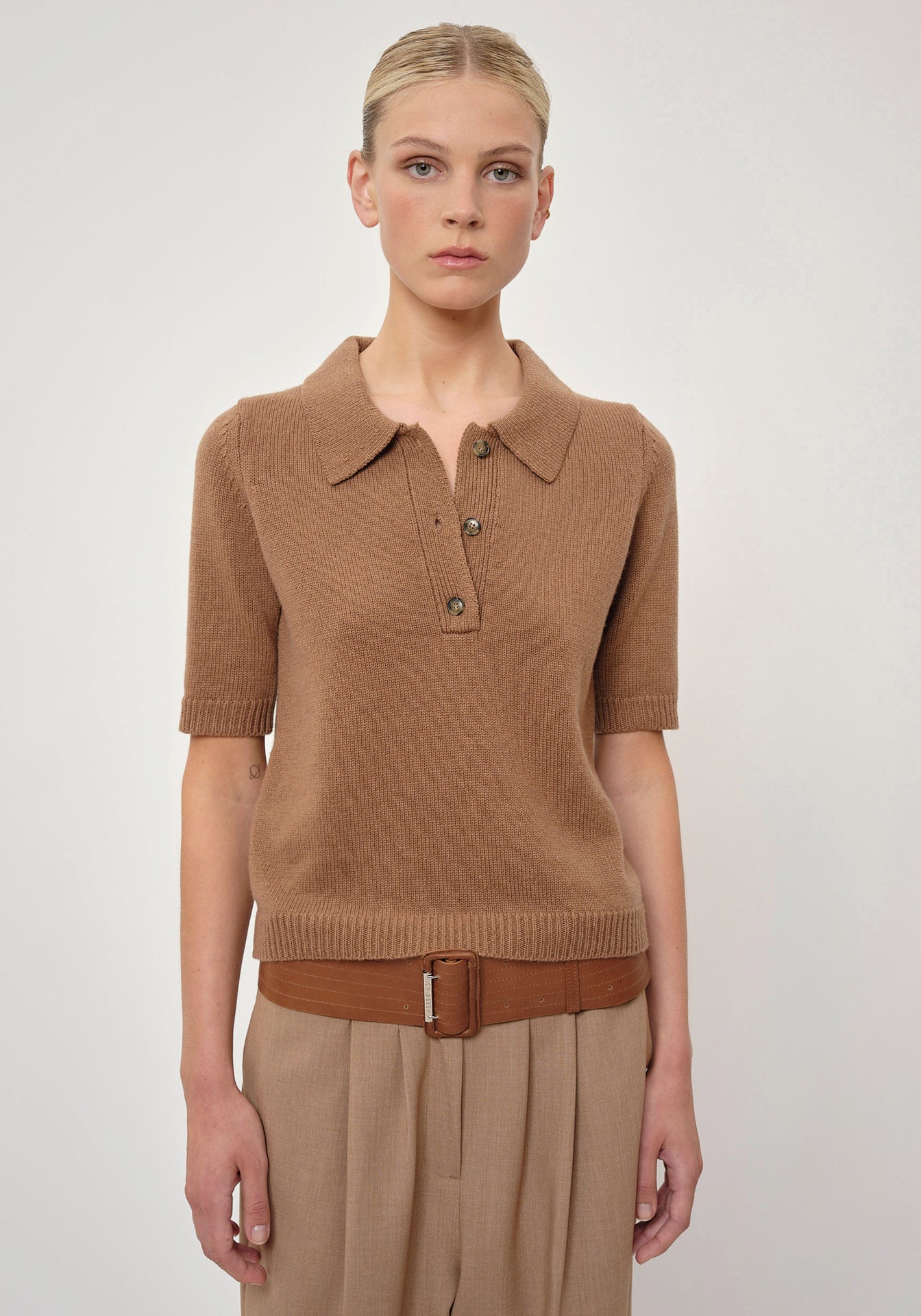 Alberto Knit Polo Blouse