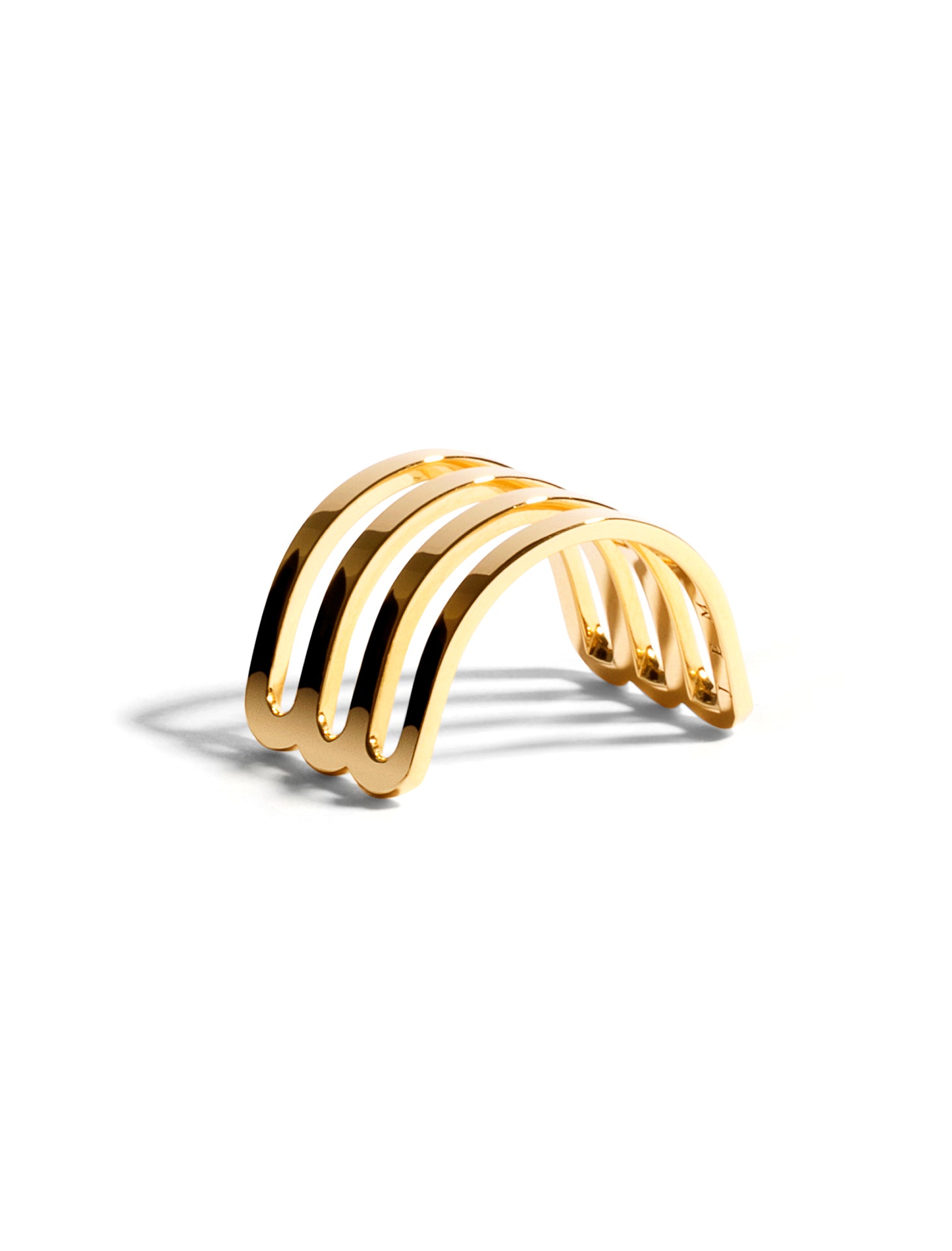 Étreintes Four Row, 18K Yellow Gold Polished Half Ring