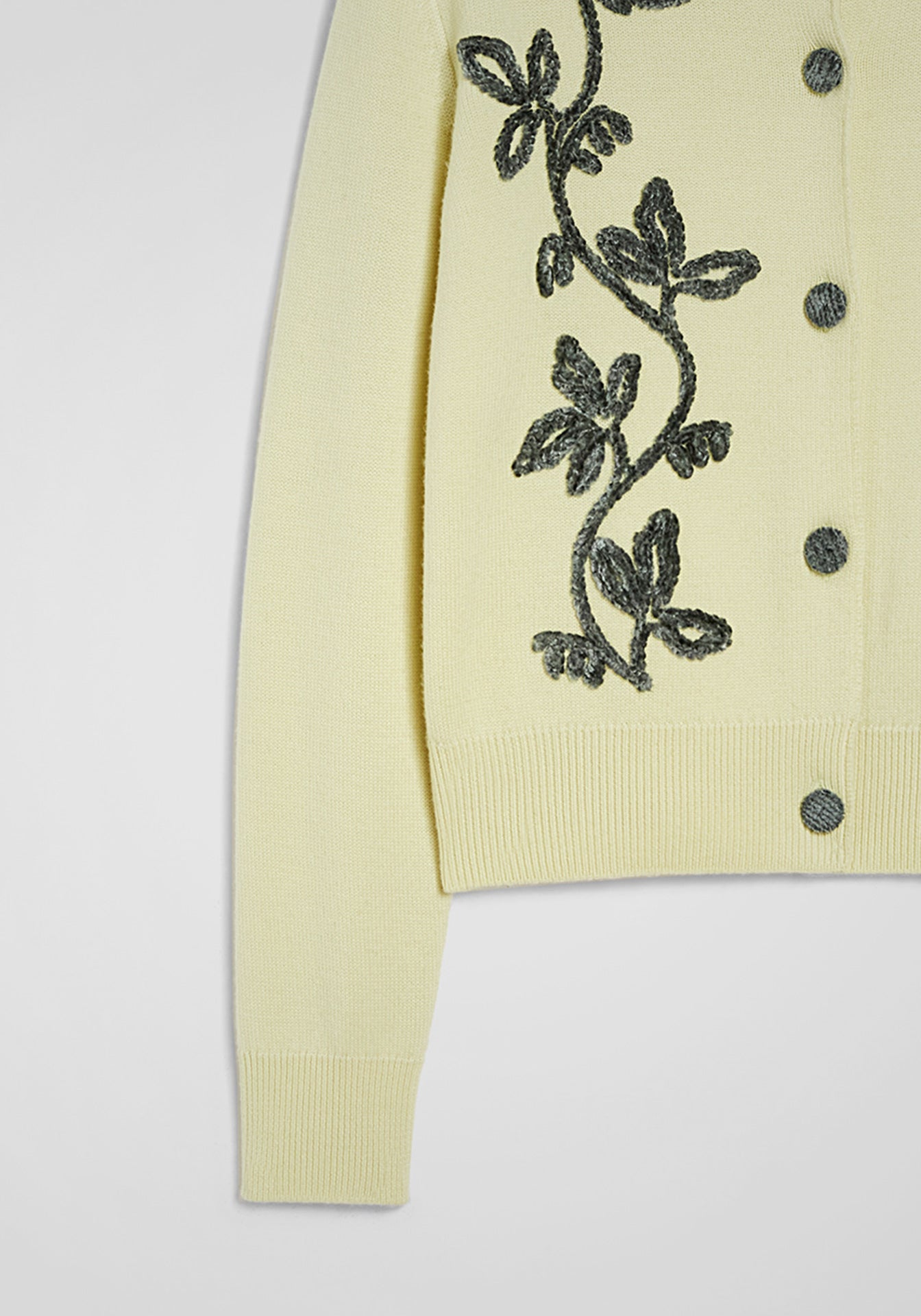 Wool Blend Embroidered Cardigan