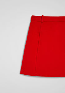Wool Chevron Mini Skirt