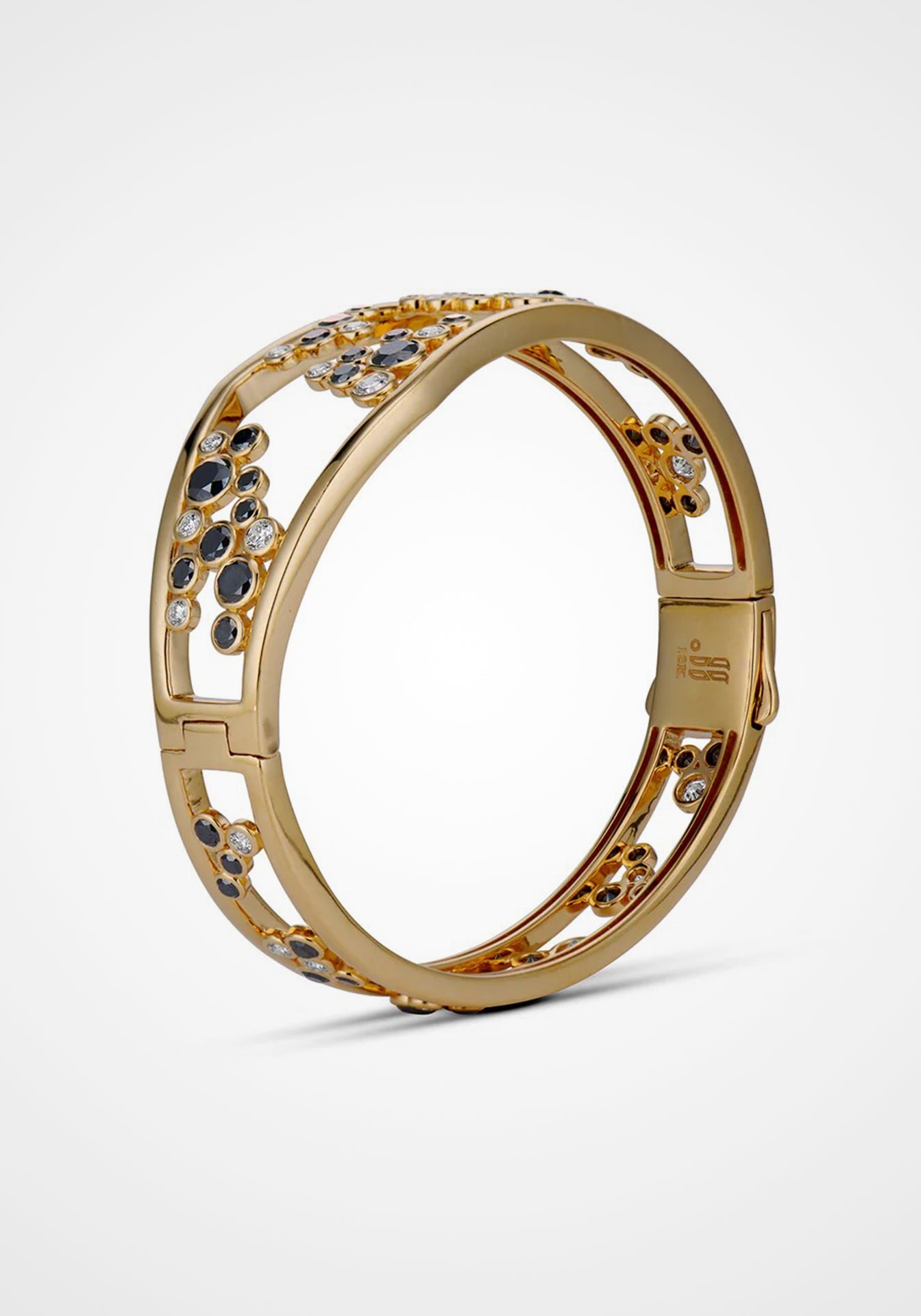 Aerial Bubble, 18K Yellow Gold + Black Diamond Bangle