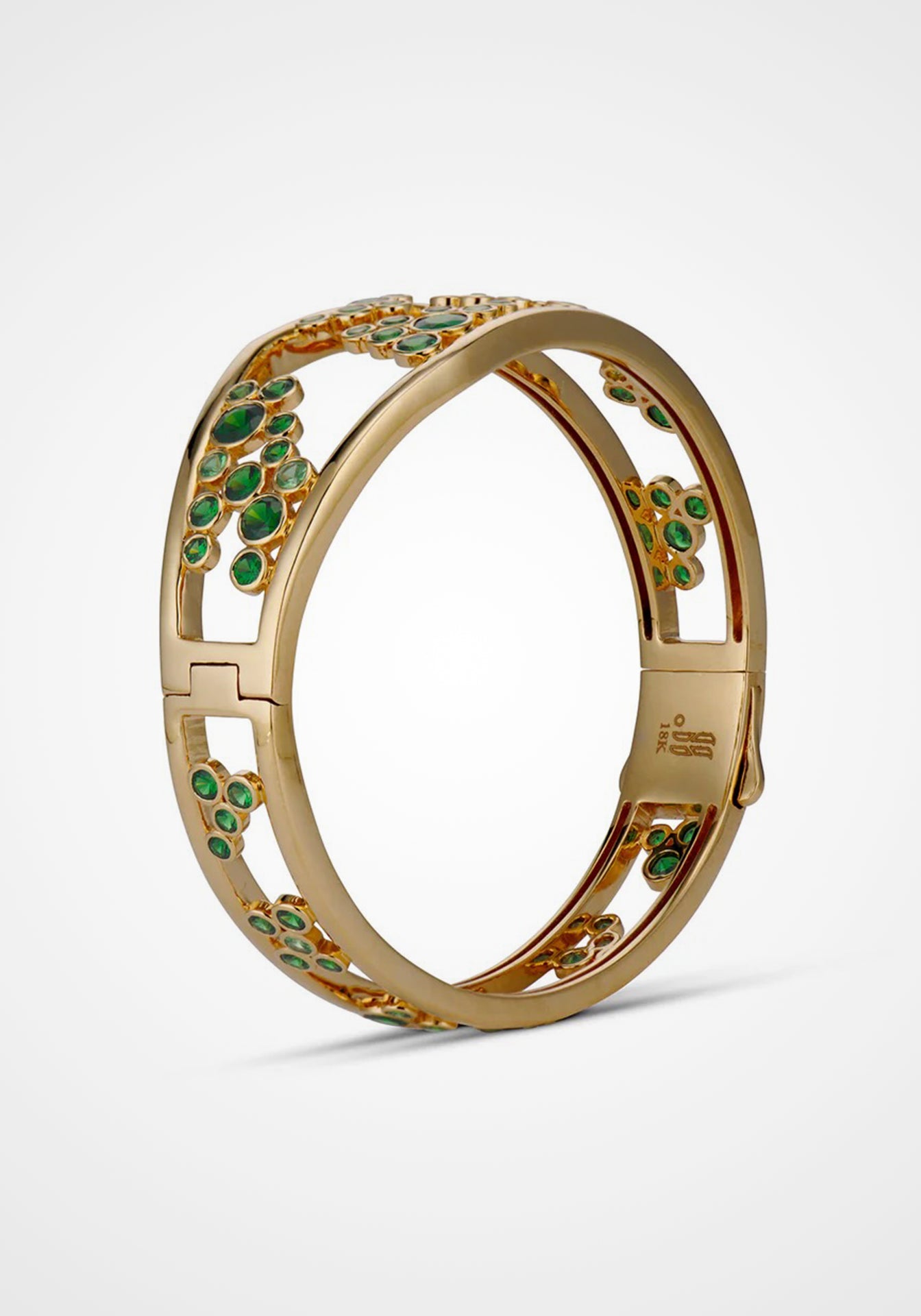 Aerial Bubble, 18K Yellow Gold + Tsavorites Bangle