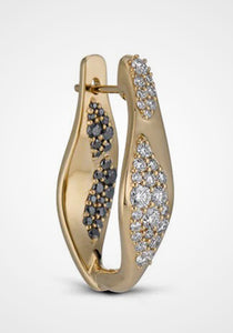 Aerial Dyrne, 18K Yellow Gold + Black Diamond Earrings