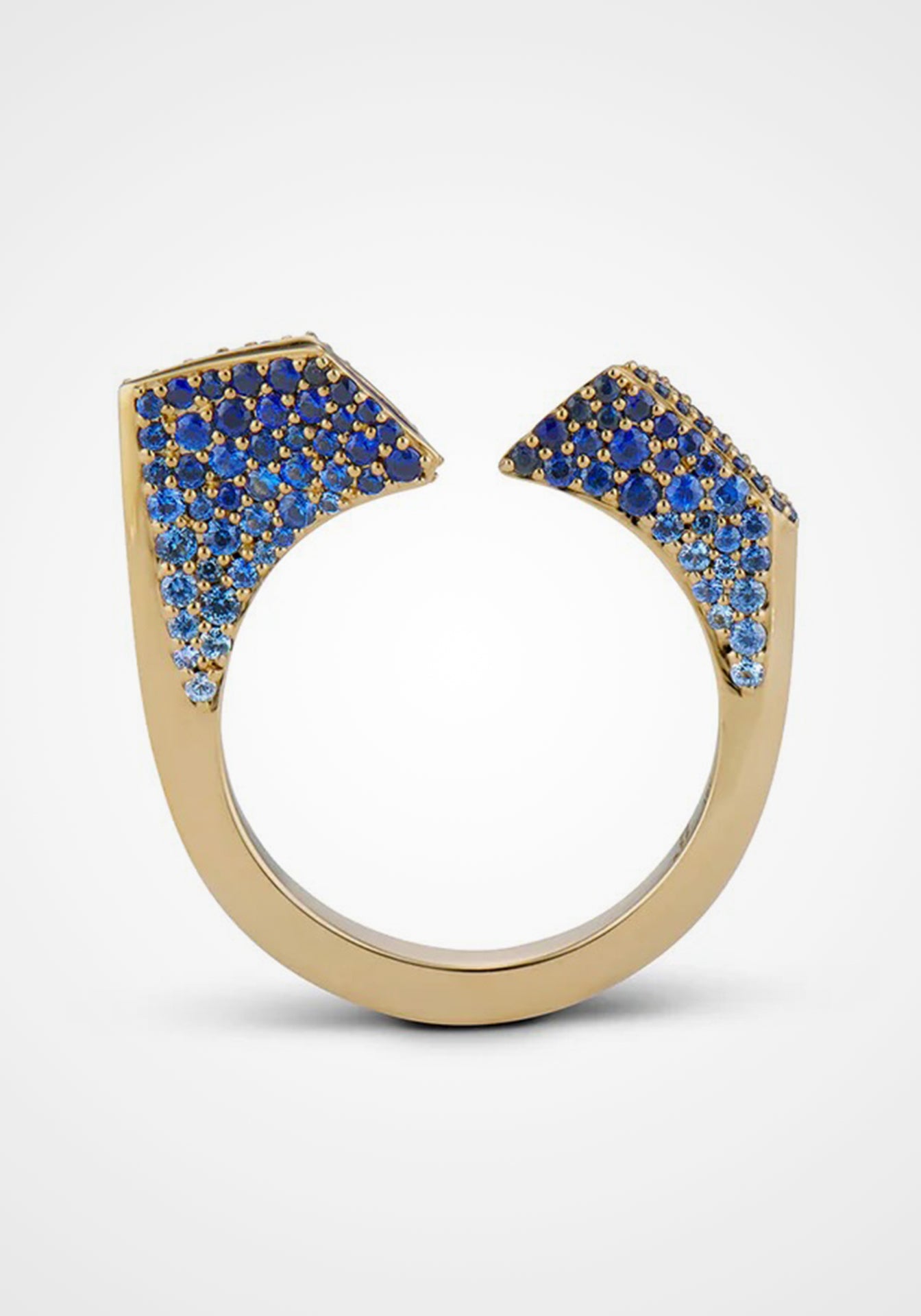 Aerial Fortia, 18K Yellow Gold + Blue Sapphire Ring