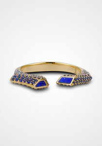 Aerial Fortia, 18K Yellow Gold + Blue Sapphire Ring