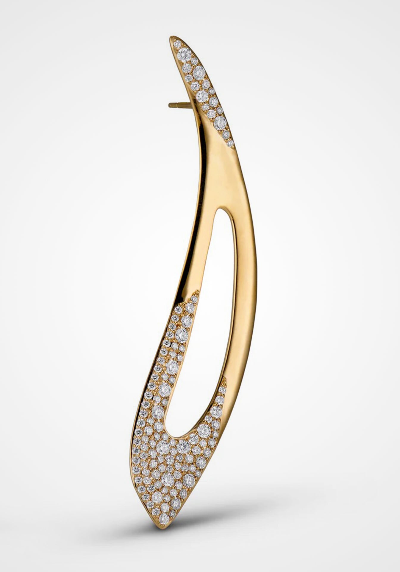 Pave Raquel, 18K Yellow Gold + Champagne Diamond Earrings