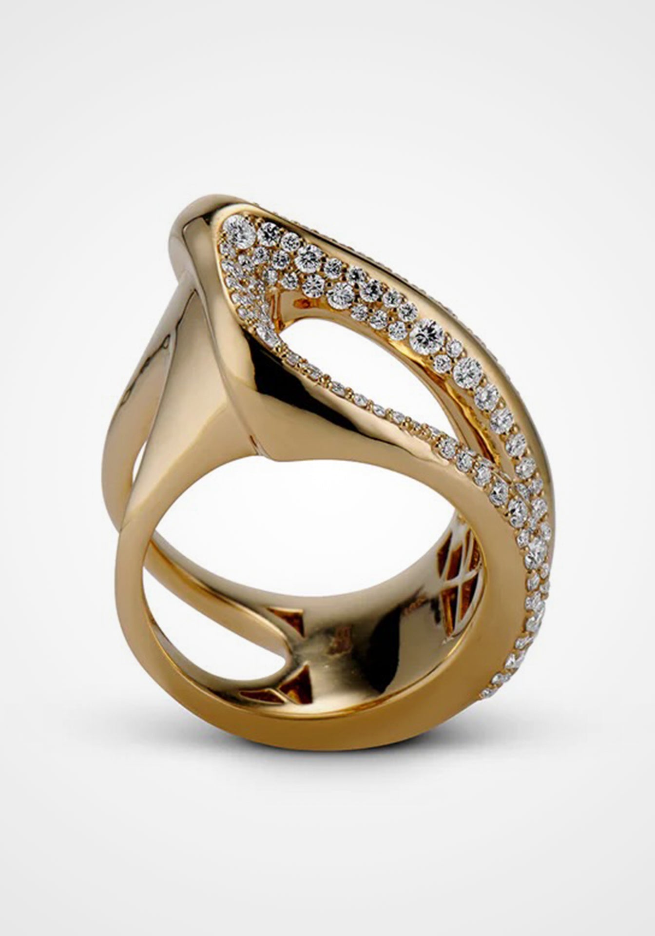 Pave Serenity, 18K Yellow Gold + Diamond Ring