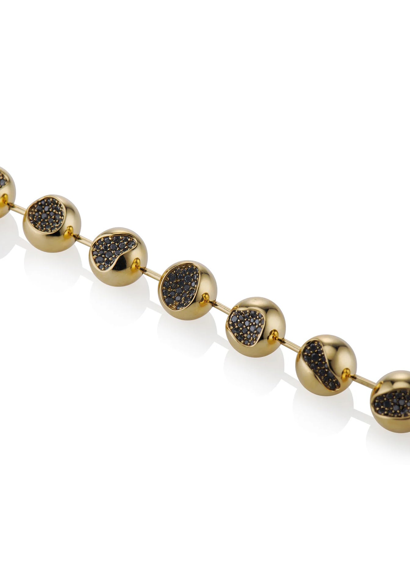 Solar, 18K Yellow Gold + Black Sapphire Bracelet