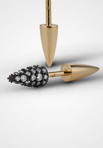 Spike, 18K Yellow Gold + Diamond Earrings