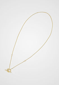 Harmony T-Bar, 18K Yellow Gold + Diamond Necklace