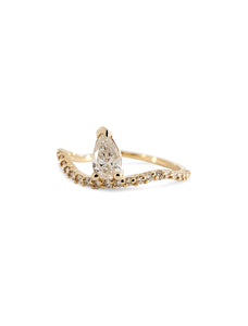 Ocean Drop Nalu, 14K Yellow Gold + Diamond Ring