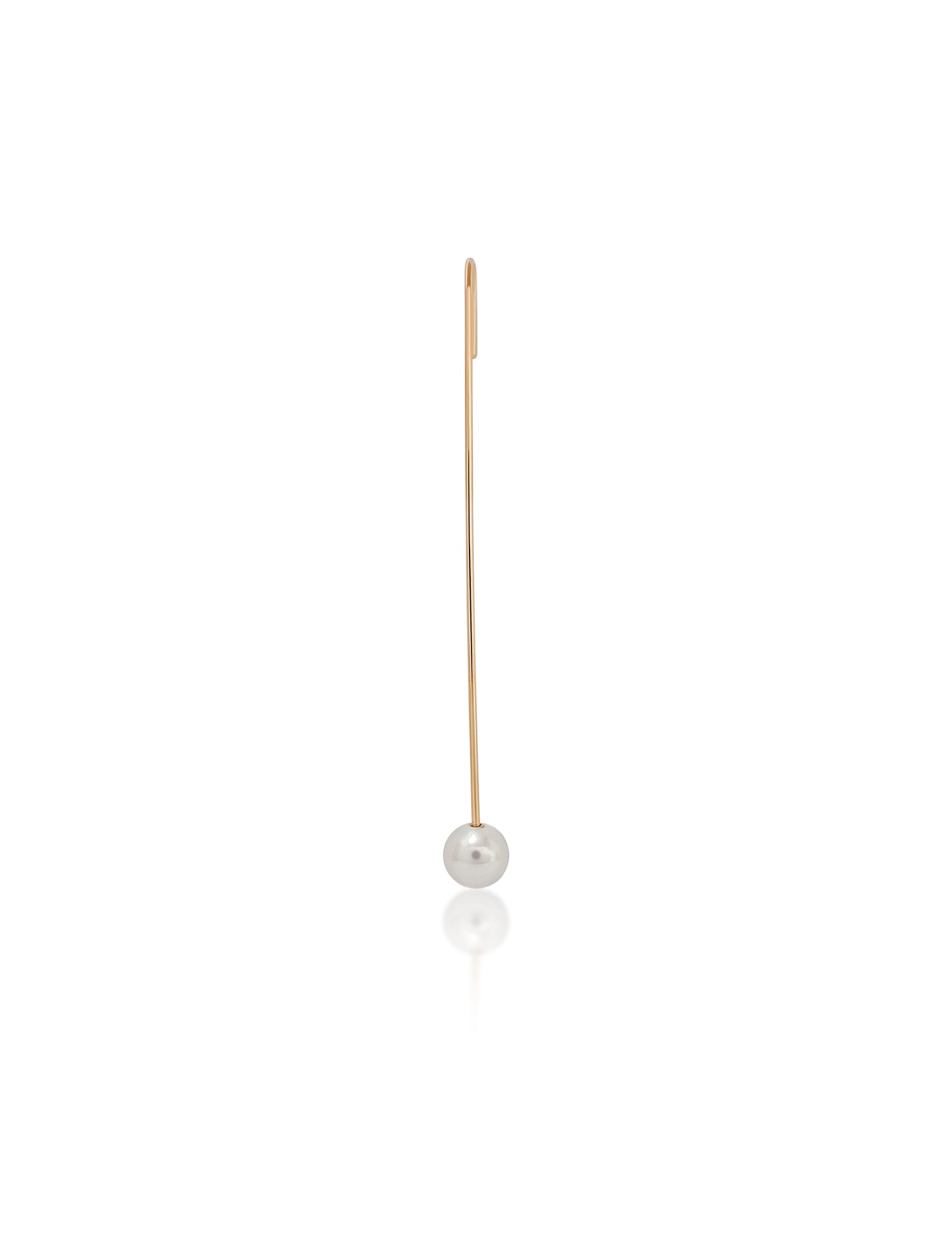 Pearl Drop Needle, 14K Yellow Gold + Freshwater Pearl Earring