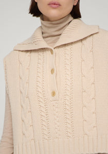 Cable Knit Button Dickey