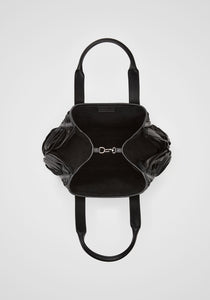 Handwoven Fringe Leather + Suede L Tote, Small