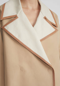 Reversible Wide Lapel with Leather Trim