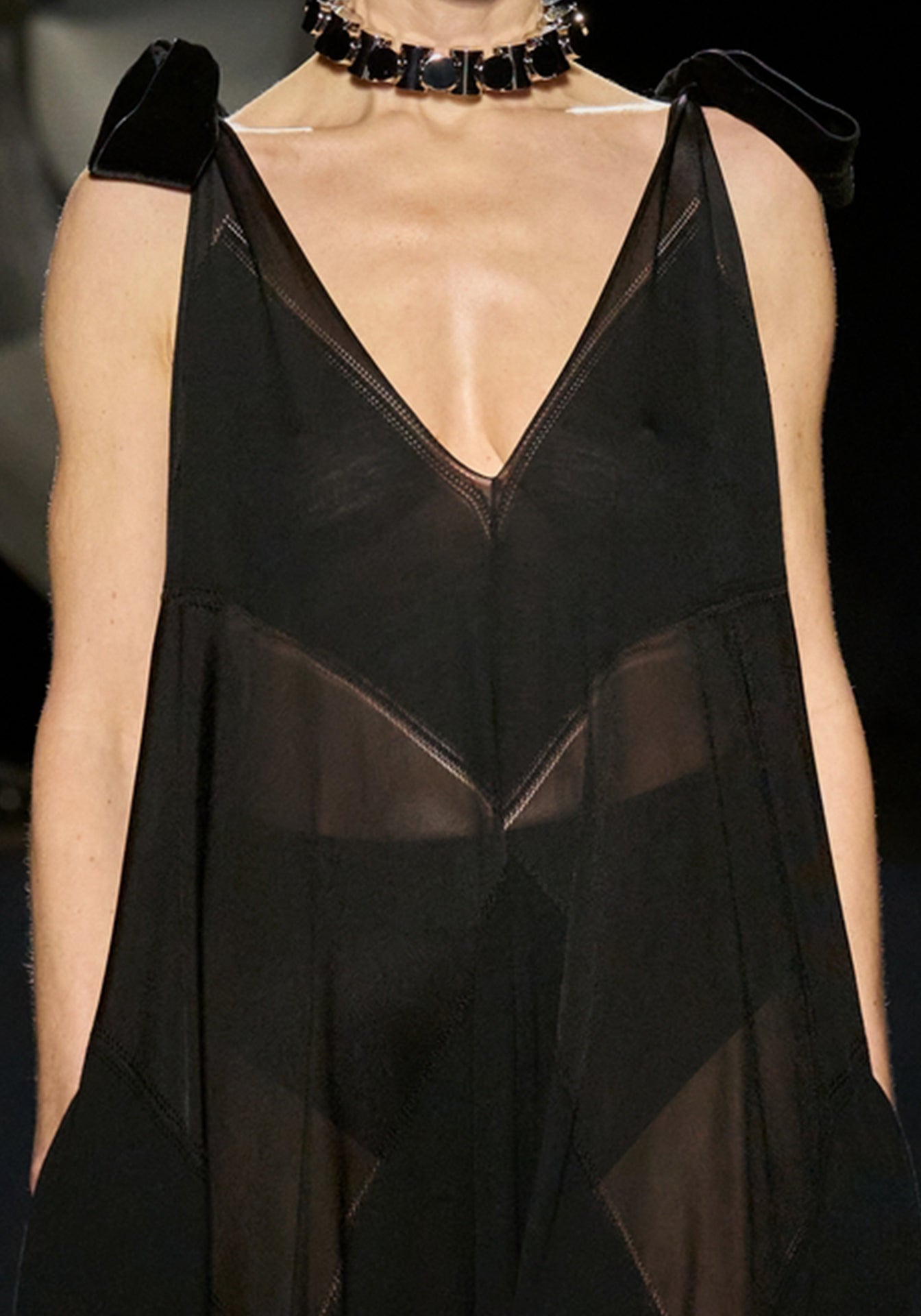 Embroidered Cut Detail Flared Dress