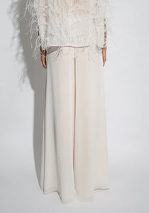 Lightweight Georgette Wide Leg Pant with Pockets