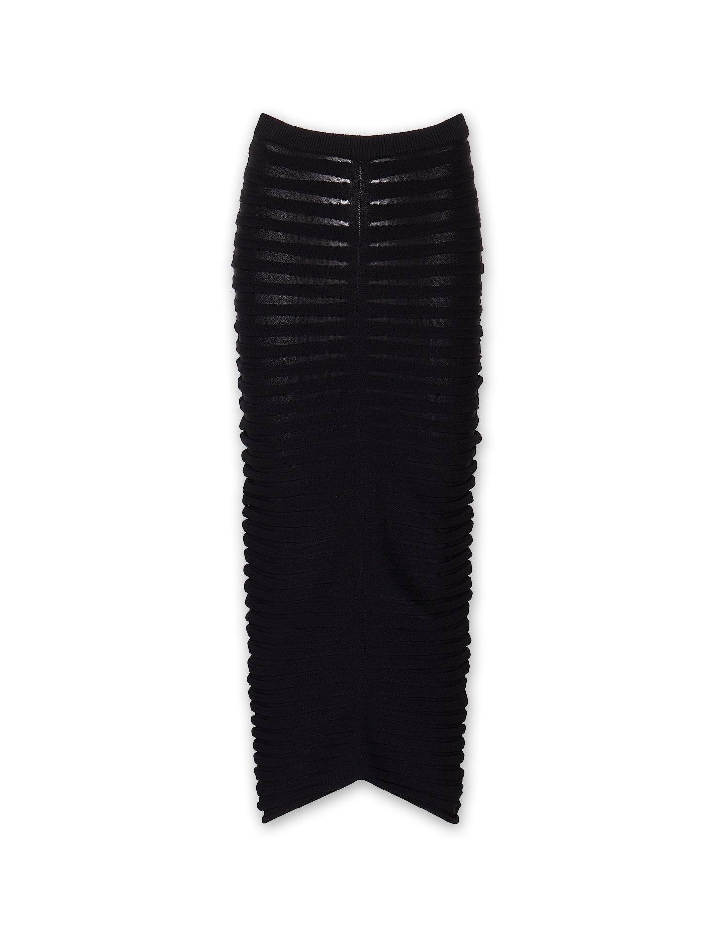 Matte Viscose Wide Ribbed Skirt