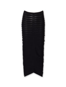 Matte Viscose Wide Ribbed Skirt