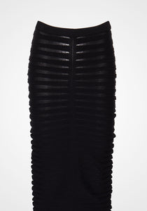 Matte Viscose Wide Ribbed Skirt