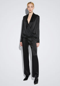 Satin Tapered Pleated Pant