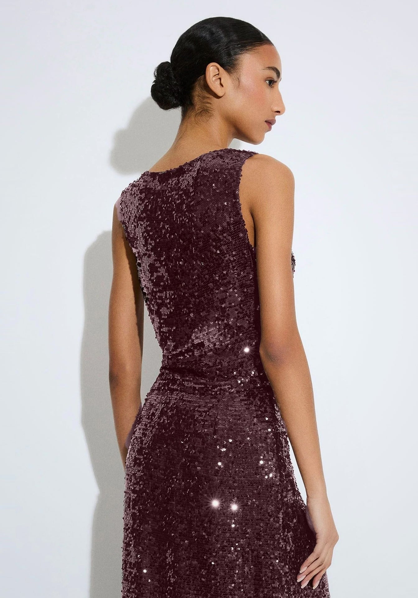 Sequin Cowl Neck Top