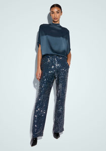 Sequin Tapered Pleated Pant