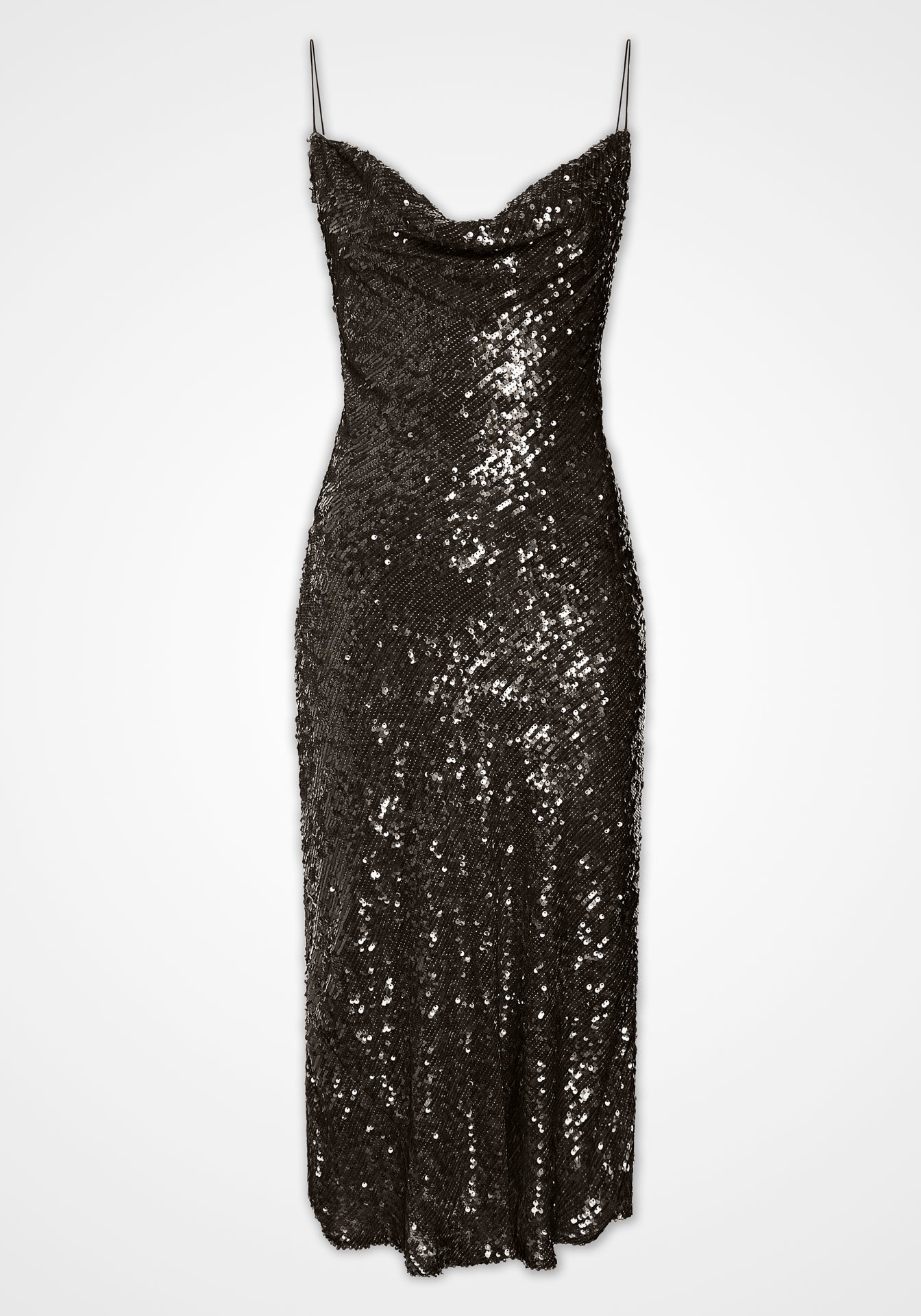 Sequin Cowl Midi Dress