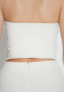 Stretch Faux Leather Tube Top