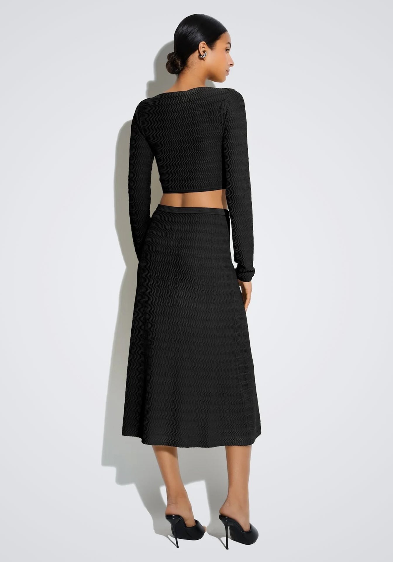 Matte Flared Midi Skirt